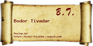 Bodor Tivadar névjegykártya