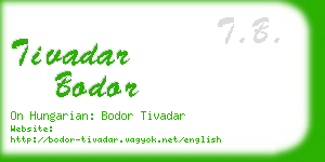 tivadar bodor business card